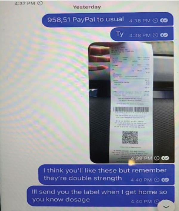 Text messages discovered in the raid on Sangha's home.