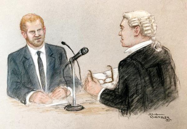 Prince Harry sketched on the stand.