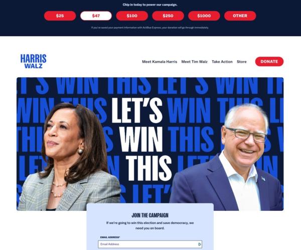 The Harris-Walz campaign website does not include a policy page.