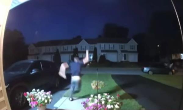 After kicking the door once, the teen ran away from the house along with his three friends.