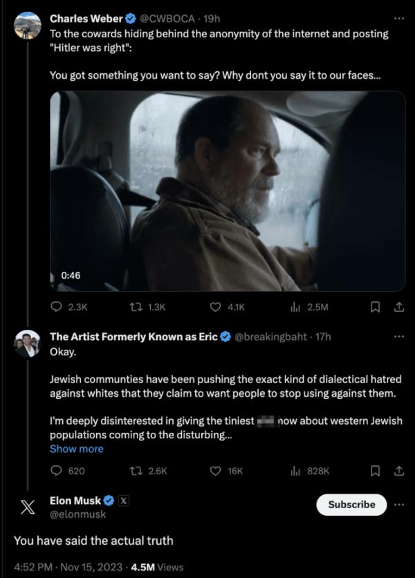 Elon Musk respo<em></em>nded to a tweet purporting that 