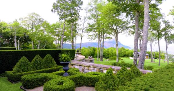 The manicured gardens.