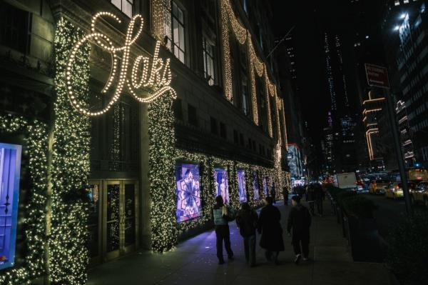 Saks Fifth Avenue  holiday windows in Manhattan.  