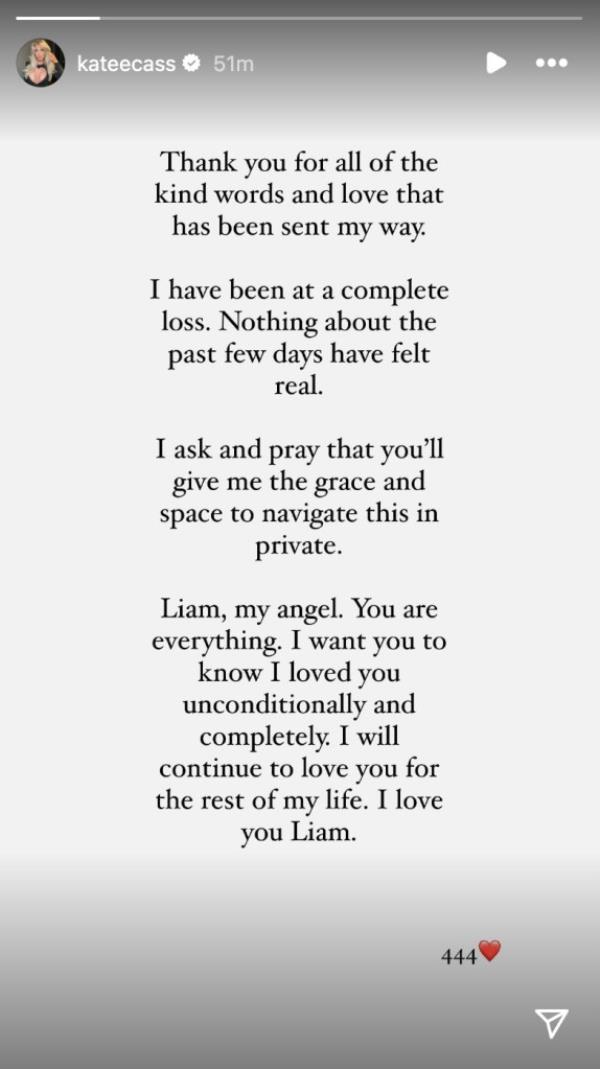 Kate Cassidy's tribute to Liam Payne.