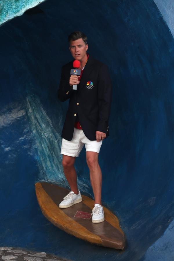 Colin Jost covering the Paris Olympics in Tahiti