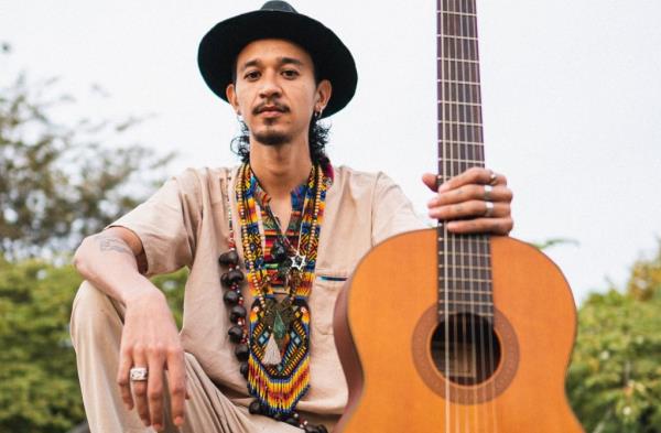 A musician at Rythmia Life Advancement Center.