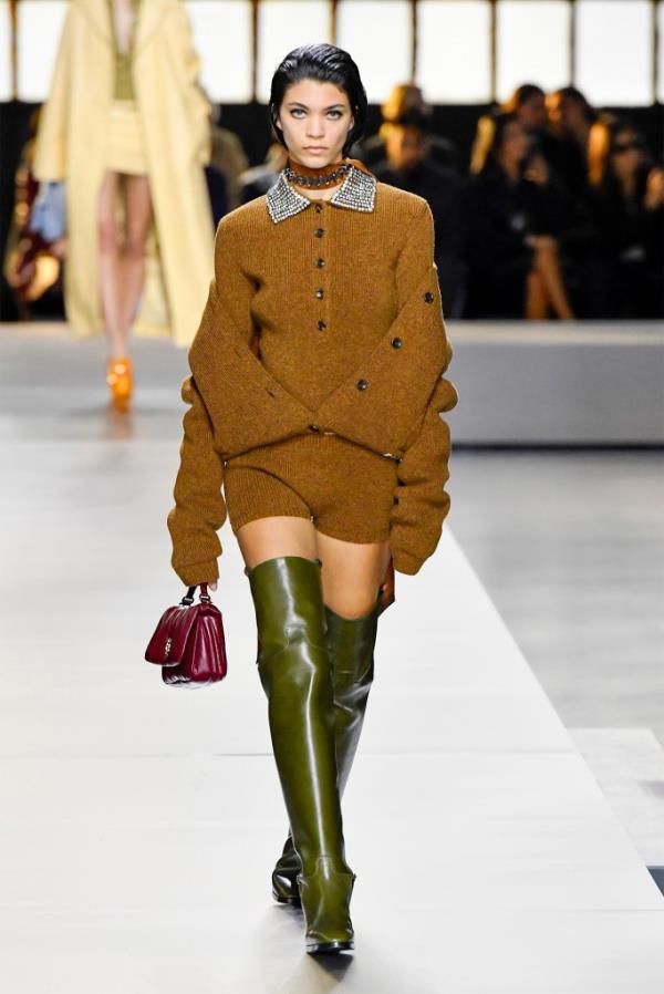 A model walks the runway during the Roberto Cavalli Ready to Wear Fall/Winter 2024-2025 fashion show.
