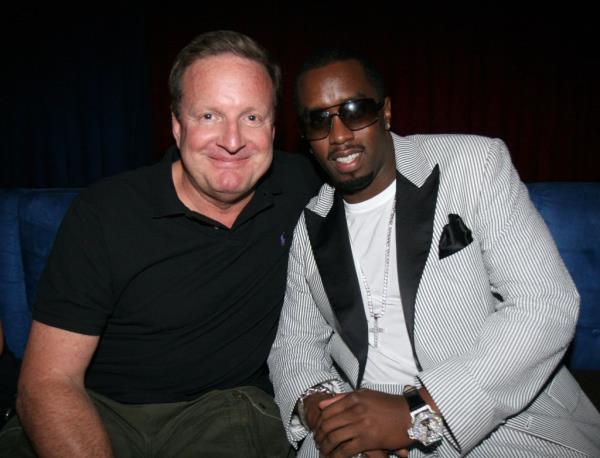 Ro<em></em>nald Burkle and Sean 'Diddy' Combs posing for a picture at the Sean John Underwear launch party at Light in Las Vegas, Nevada on August 27, 2007