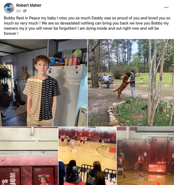 Facebook post made by the victim's dad