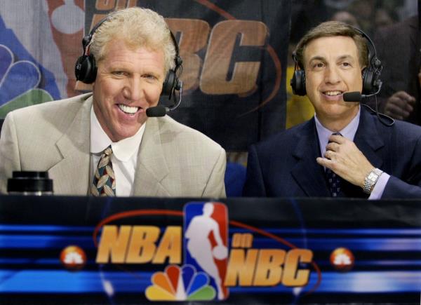 Bill Walton calling the NBA Finals with Marv Albert in 2002.