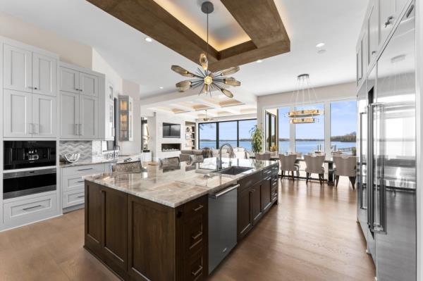 There's also a massive kitchen with water views.