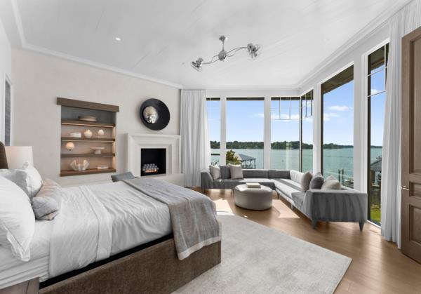 A spacious bedroom inside.