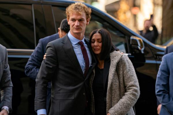 Daniel Penny arrives in court with his mother Gina Flaim-Penny.