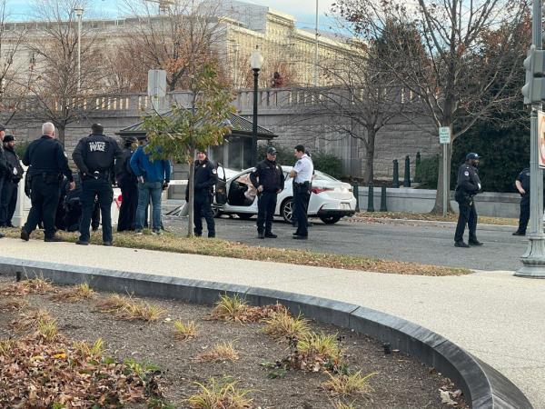 The scene of the crash in Washington DC.